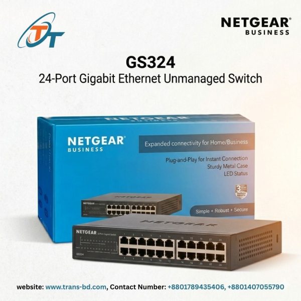 NETGEAR GS324 – 24-Port Gigabit Ethernet Unmanaged Switch